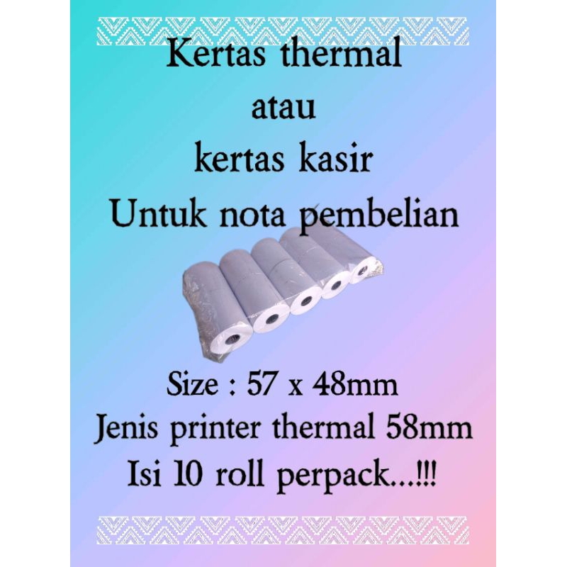 

Kertas kasir thermal /kertas struk 57*48mm