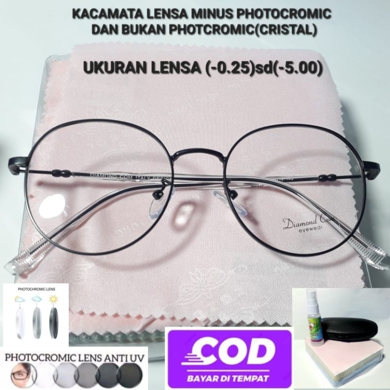 KACAMATA LENSA MINUS PHOTOCROMIC DAN BUKAN PHOTOCROMIC LENSA STANDAR OPTIK