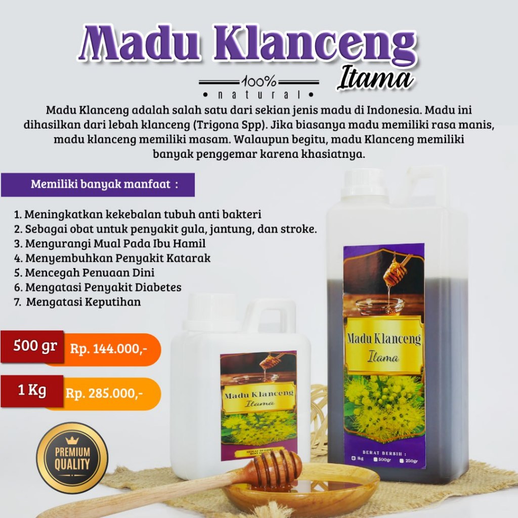 

Madu Murni Klanceng Itama 500 Gram
