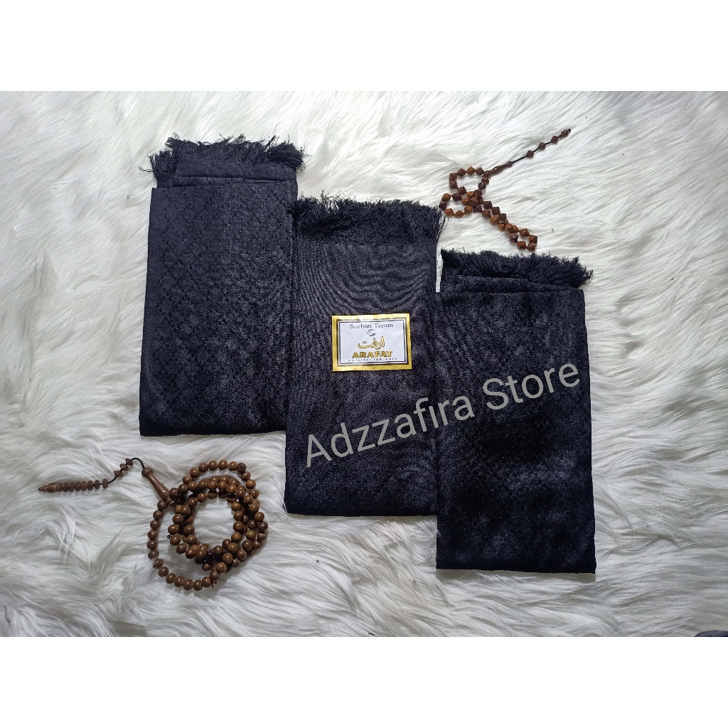 Sorban Arab Arafat Hitam - Sorban Palestina - Sorban Habib - Sorban Kashmiri Original Premium