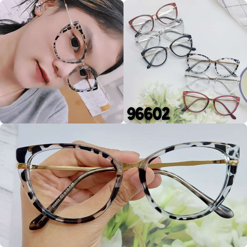 Frame Kacamata Wanita Cat Eye 96602 FREE LENSA BLUERAY | PHOTOCHROMIC | MINUS free BOX LAP