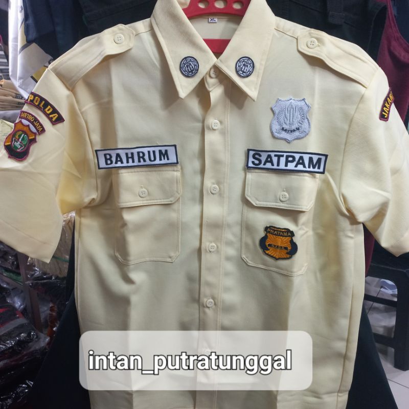 Seragam Satpam PDH + Nama dan Atribut