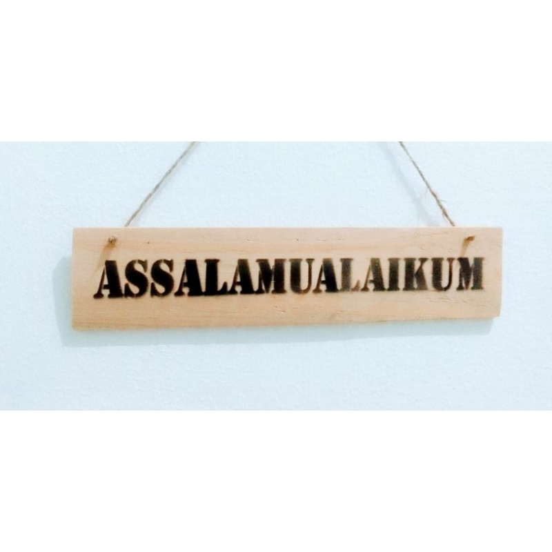 kaligrafi hiasan dinding /hiasan dinding kayu / hiasan dinding assalamualaikum / hiasan dinding kayu