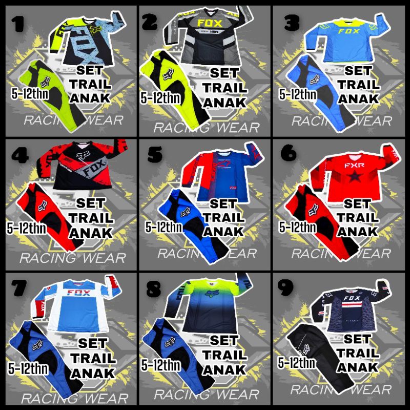 Jersey set anak cross anak 5-12thn jerset cross trail cros offroad motocross trabas adventure