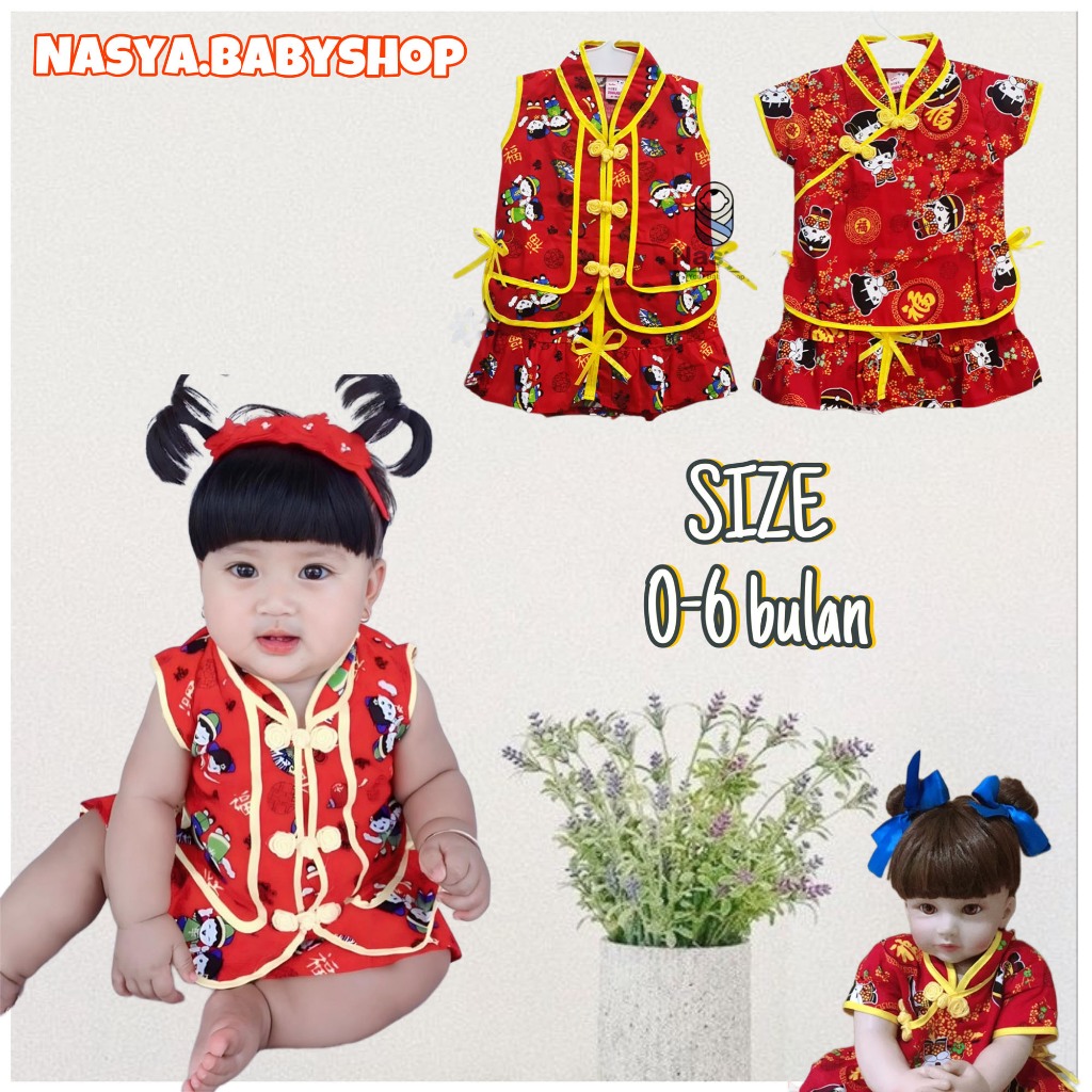 Awet [Kk-016] Baju Cina Anak Perempuan / Setelan Baju Imlek Murah
