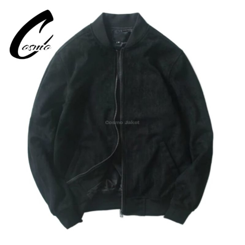 Jaket Bomber Suede Pria Premium