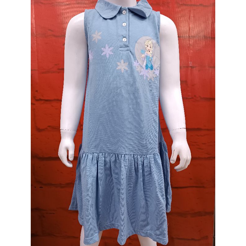 Dress frozen biru anak perempuan KIDS ICON