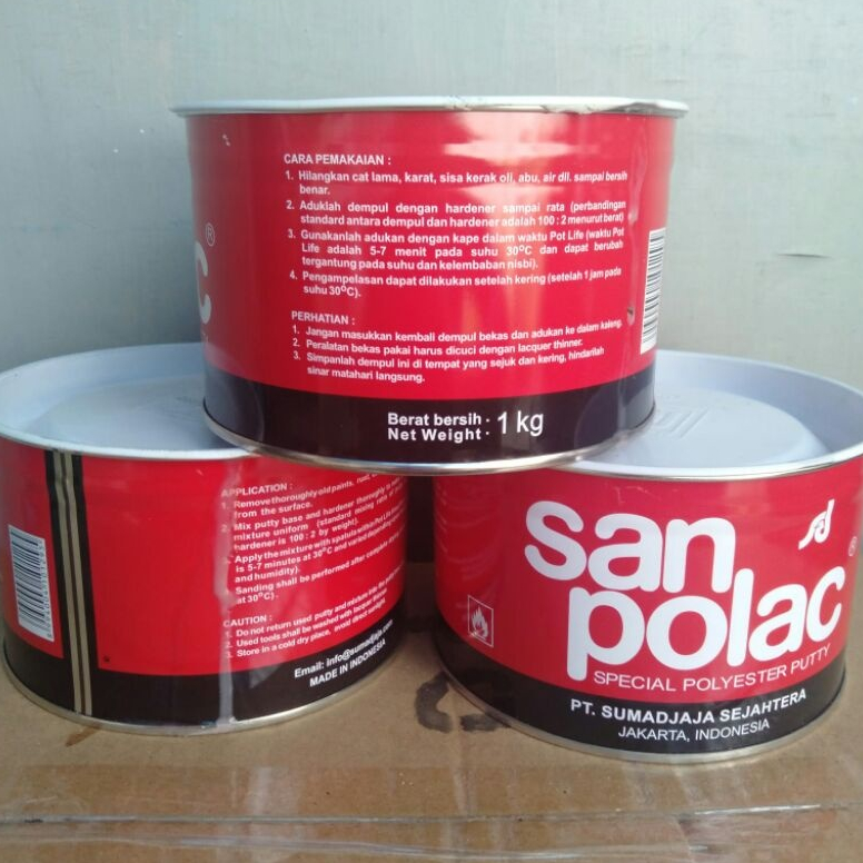 Sanpolac Dempul Kayu Besi 1kg/Sanpolac 1kg/DEMPUL SANPOLAC 1KG / DEMPUL KAYU BESI/Dempul Sanpolac 4