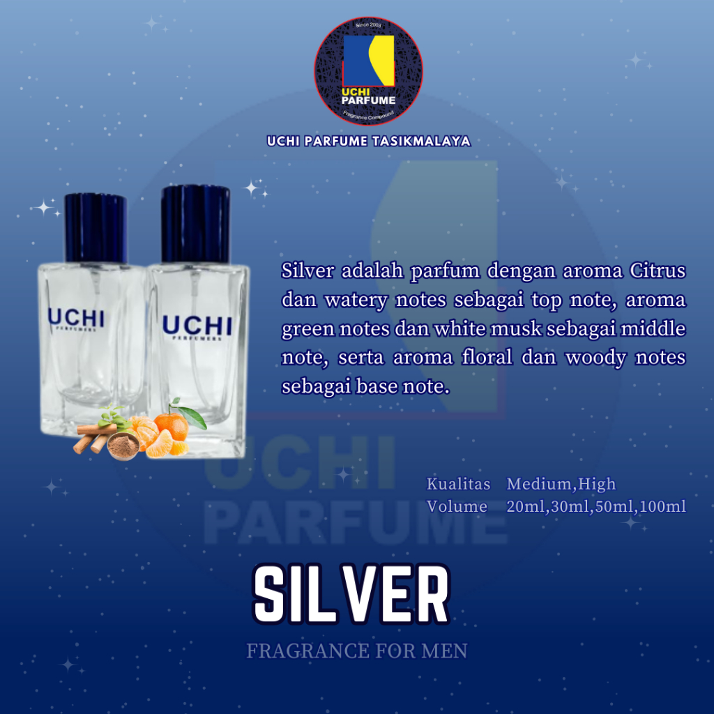 Uchi Parfume Refill Parfum SILVER (20ML,30ML,50ML,100ML)