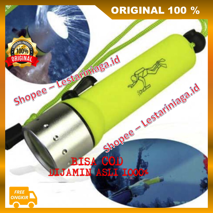 Super Dive Flashlight Senter Selam Anti Air Senter Bawah Air Tahan Kedalaman Bawah Laut ORIGINAL