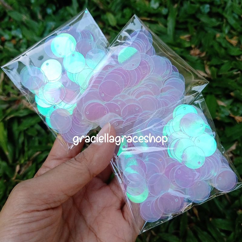 payet dolar 12 mm lubang pinggir / ramboci dolar (isi 10-11 gram)