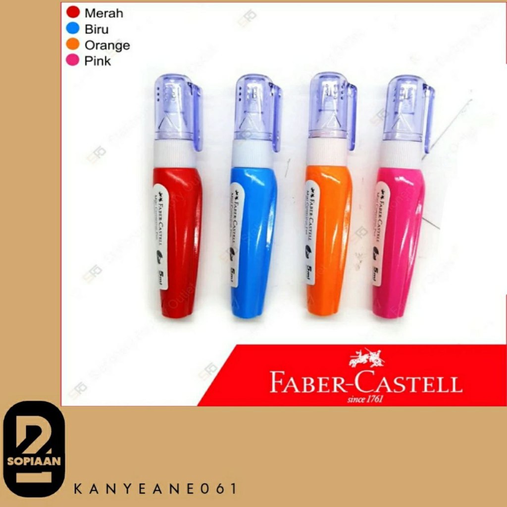 

Correction Pen Faber Castell 5ml - warna biru