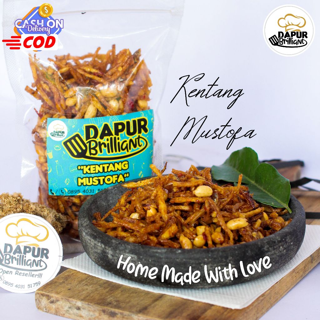 

Kentang Goreng Mustofa 150 Gram Kering Kentang Manis Pedas Gurih Asli Home Made Halal Dapur Brilliant