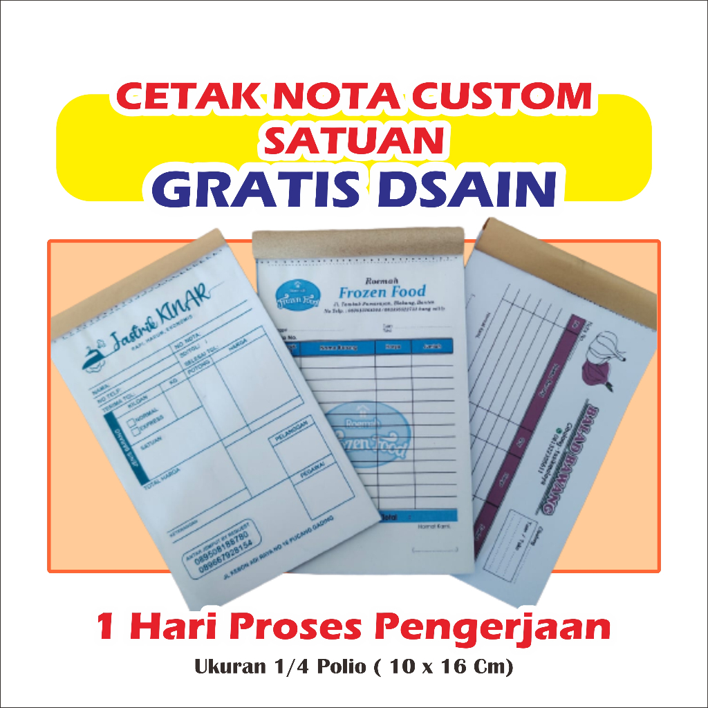 

Cetak nota faktur invoic surat jalan custom 2 play nama sendiri Nota custom nama GANESA GRAFIKA