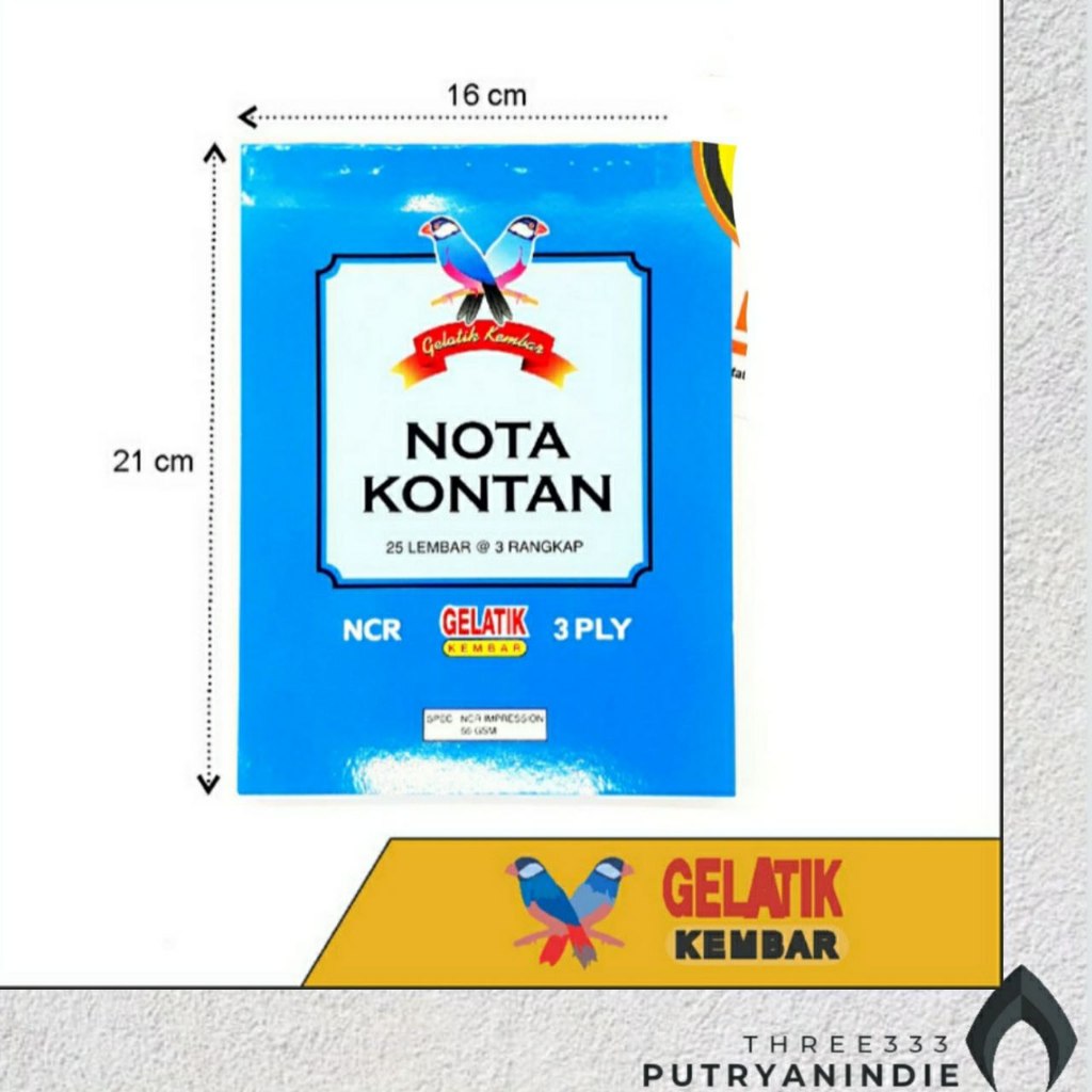 

Nota Kontan Gelatik Kembar 3 rangkap besar