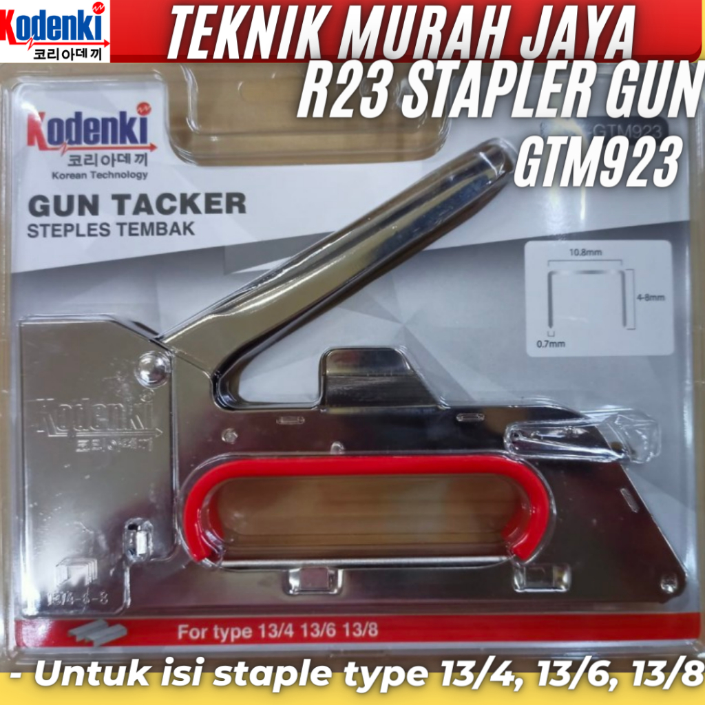 

Staples Manual KODENKI GTM923 Gun Tacker R23 Hekter Staple Jok