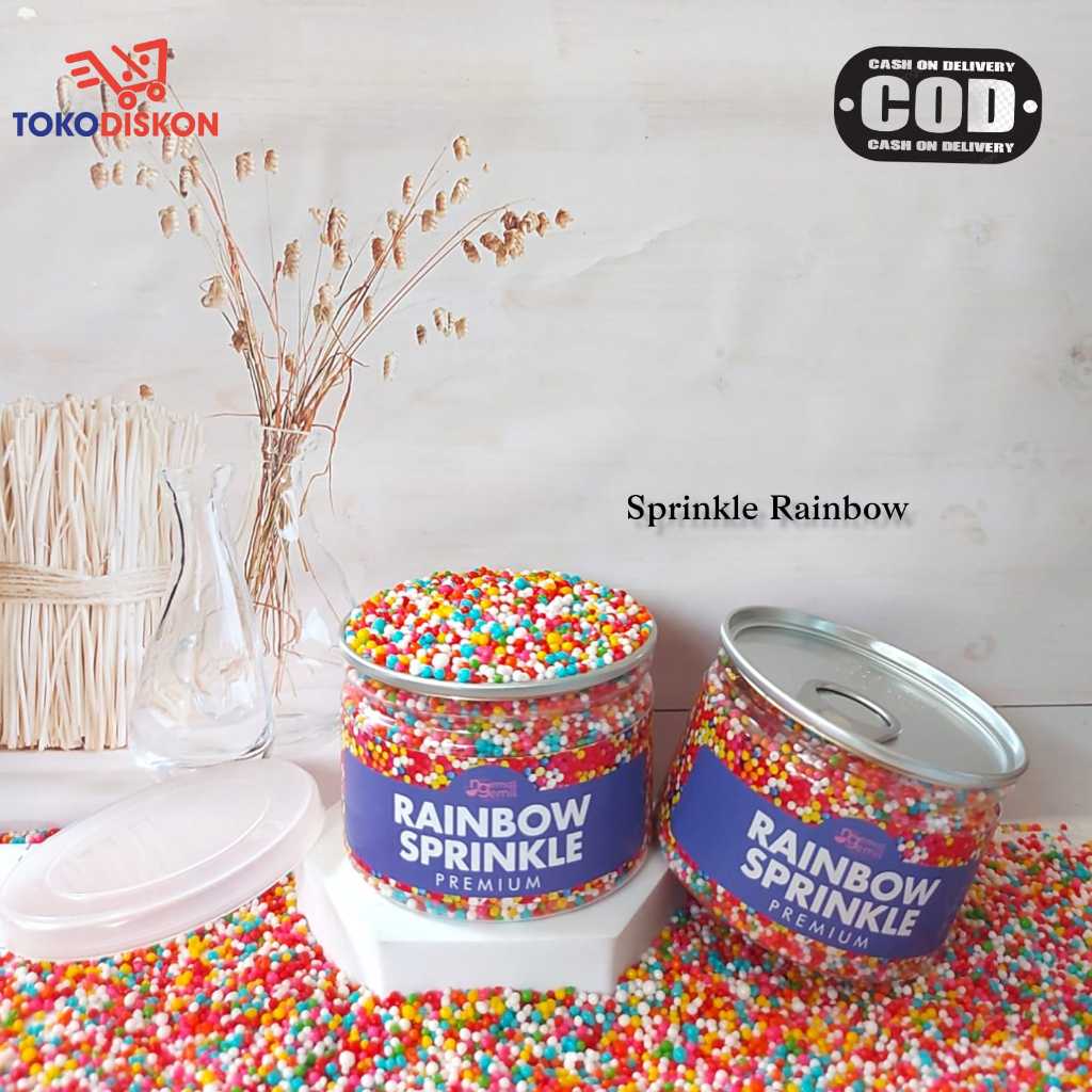 

Can Rainbow Sprinkle Sugar Sprinkle Trimit Warna Warni Hiasan Kue Bolu Donut Kualitas Premium