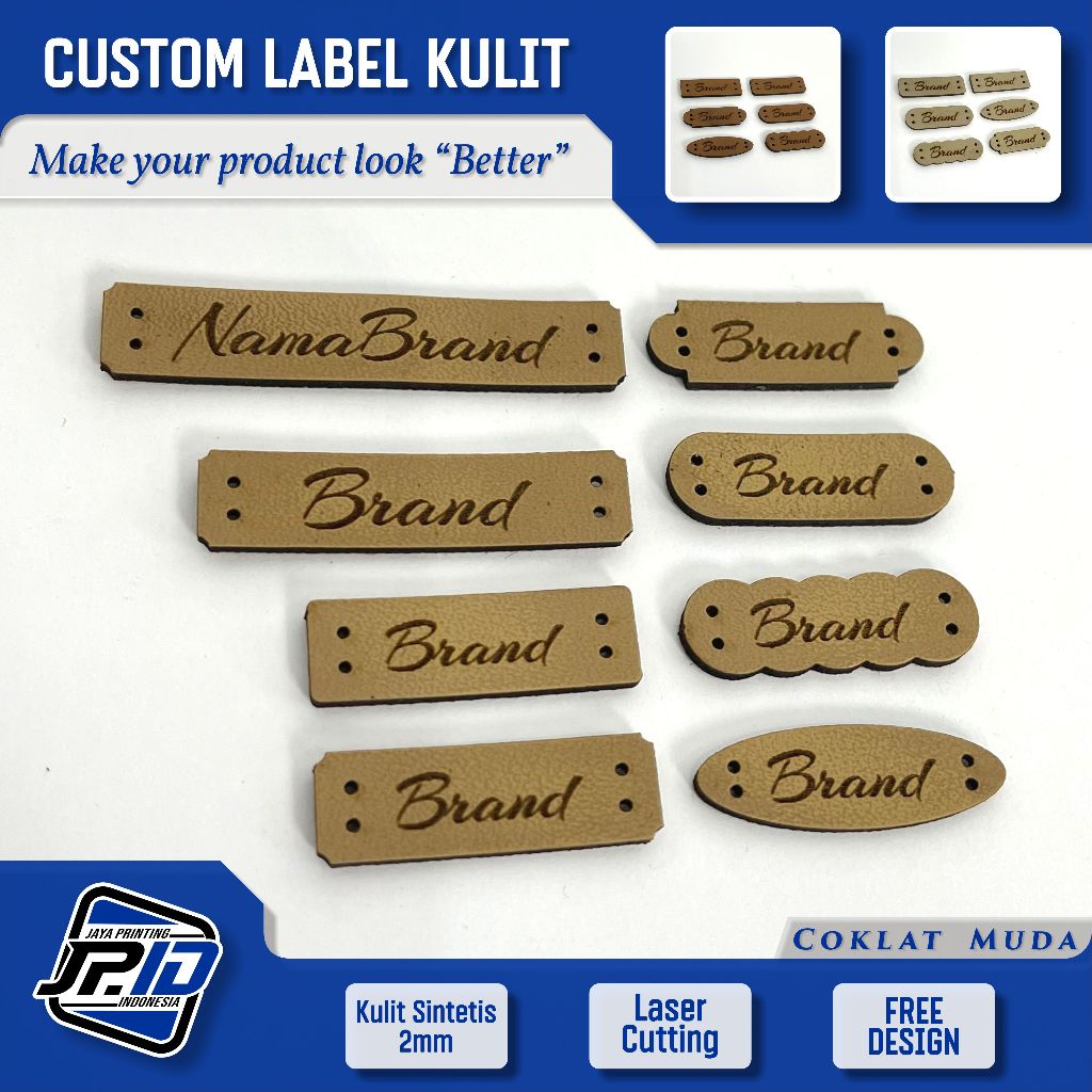 JPID Custom Label Kulit , Label Hijab  Kulit, Label Baju Kulit, LABEL TAS KULIT 2mm