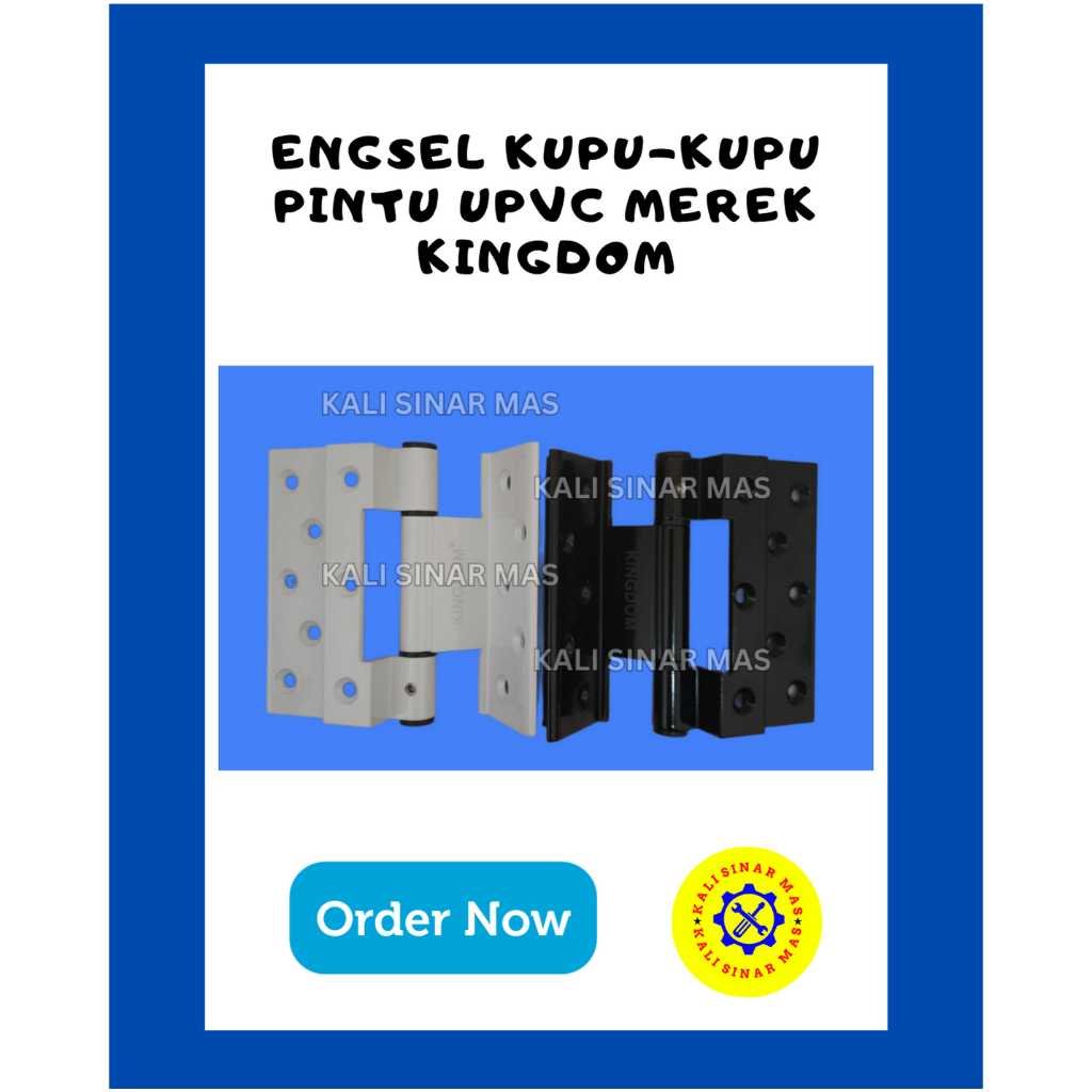 Engsel Kupu Kupu Pintu UPVC Kingdom Hitam Putih Engsel Pintu UPVC Kuat Mudah Pasang