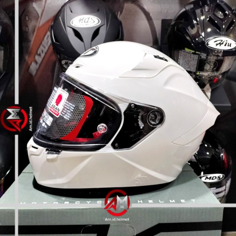HELM KYT STRIKER PLAIN WHITE FULL FACE KYT HELM STRIKER SOLID POLOS PUTIH