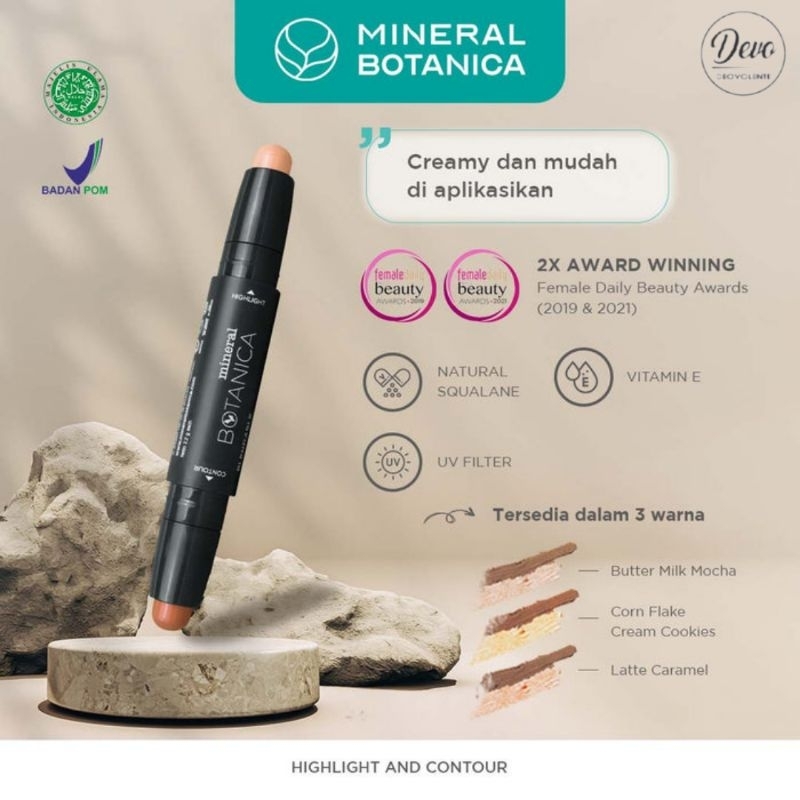 ✅️DEVO✅️ MINERAL BOTANICA HIGHLIGHTER AND CONTOUR 2IN1/ highlighter/ contour/ make up/ 2in1/ kosmeti