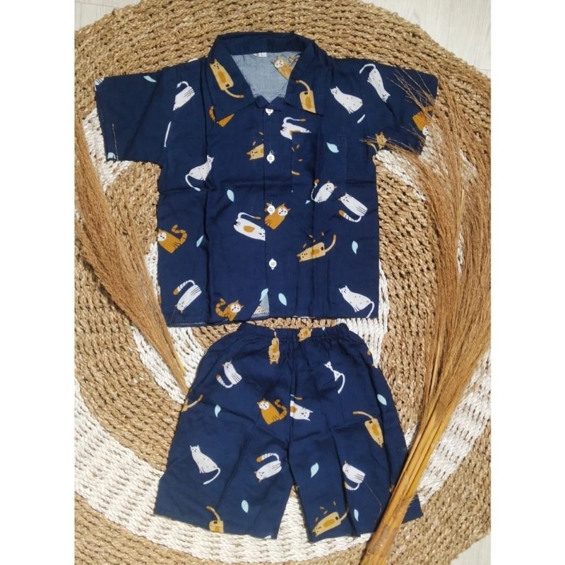 PAKET 2 2 pcs PROMO BUNDLING SETELAN ANAK BAJU PANTAI PIYAMA ANAK LAKI-LAKI PEREMPUAN 1-6 TAHUN HALO