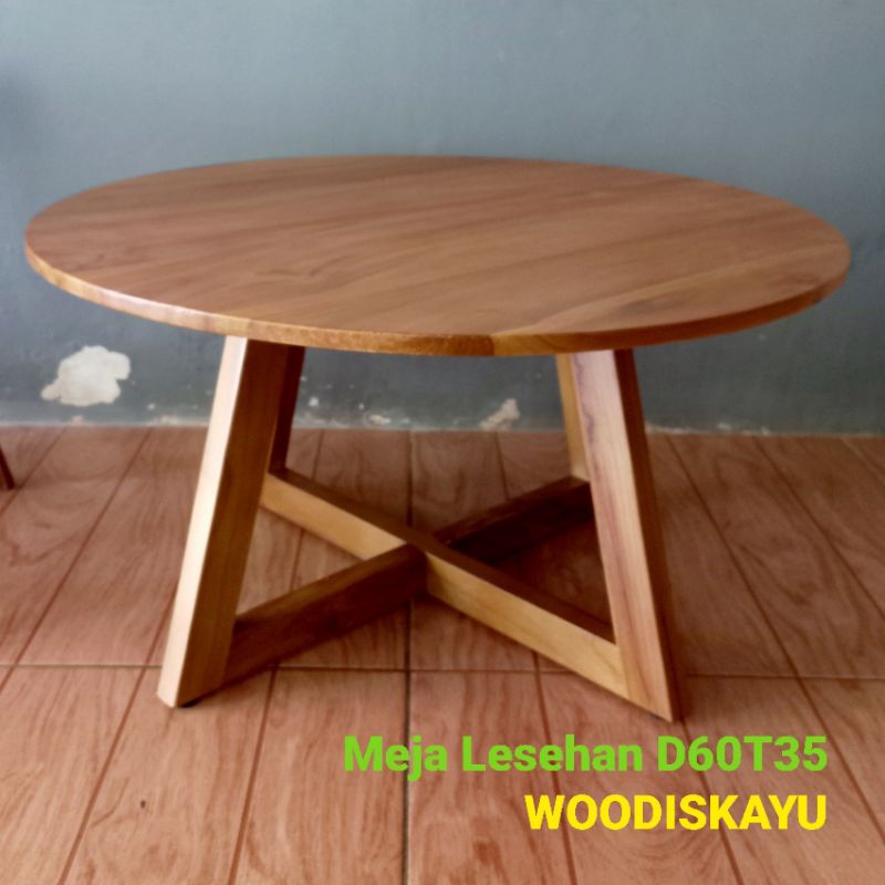 Meja Lesehan Minimalis / Meja Jepang Diameter 60cm Tinggi 35cm