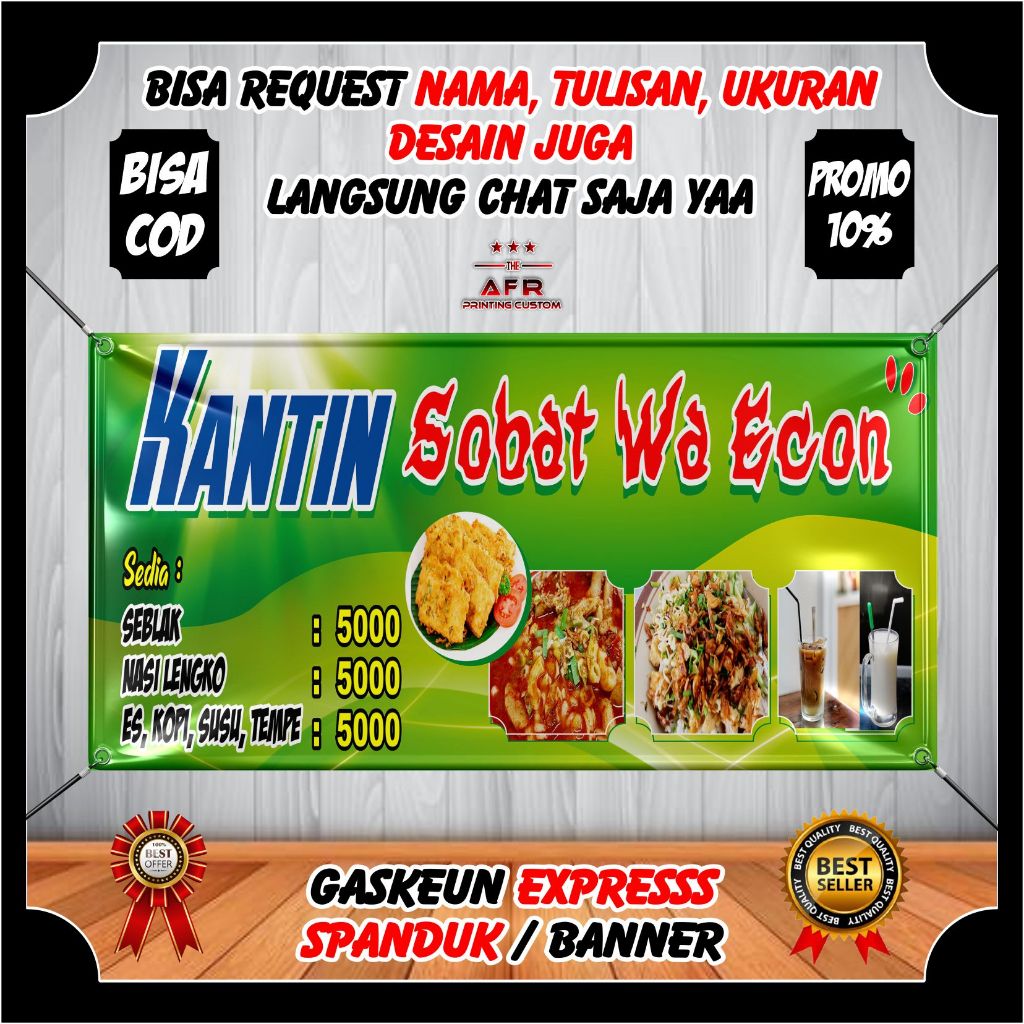 Spanduk Banner Backdrop Kantin Makanan - Banner Toko Kantin Serba Ada