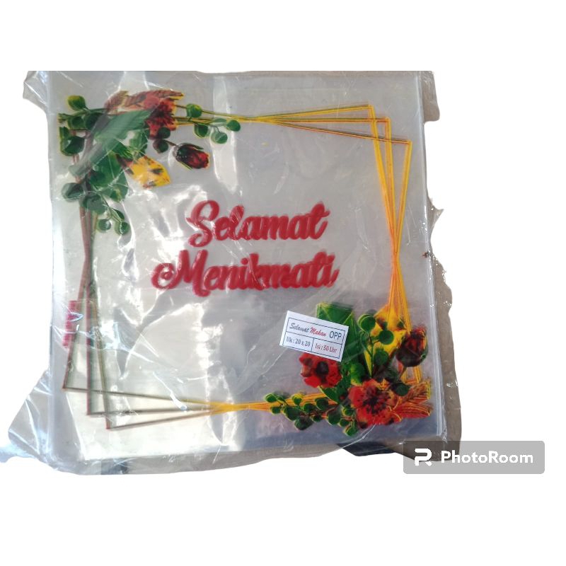 Plastik samir selamat makan ukuran 20x20 isi 50 lembar