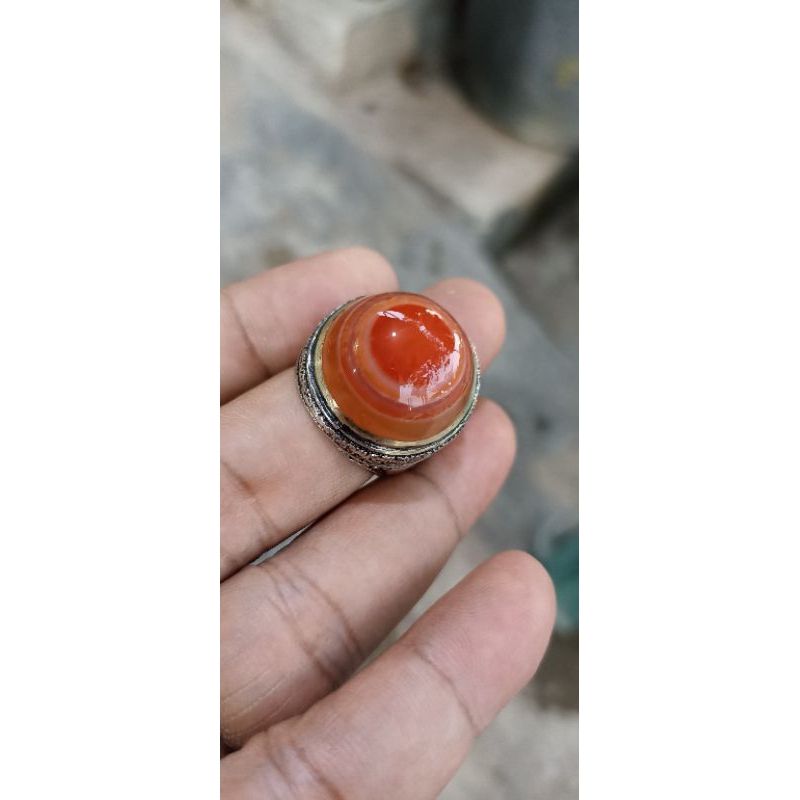 cincin batu akik pamor puser natural