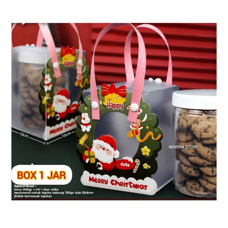 

BOX KOTAK DUS KUE COOKIES NATAL MERRY CHRISTMAS 1 TOPLES JAR