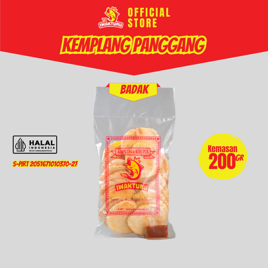 

Kemplang Badak 200gr IWAKTUNU Kemplang/Kerupuk Palembang