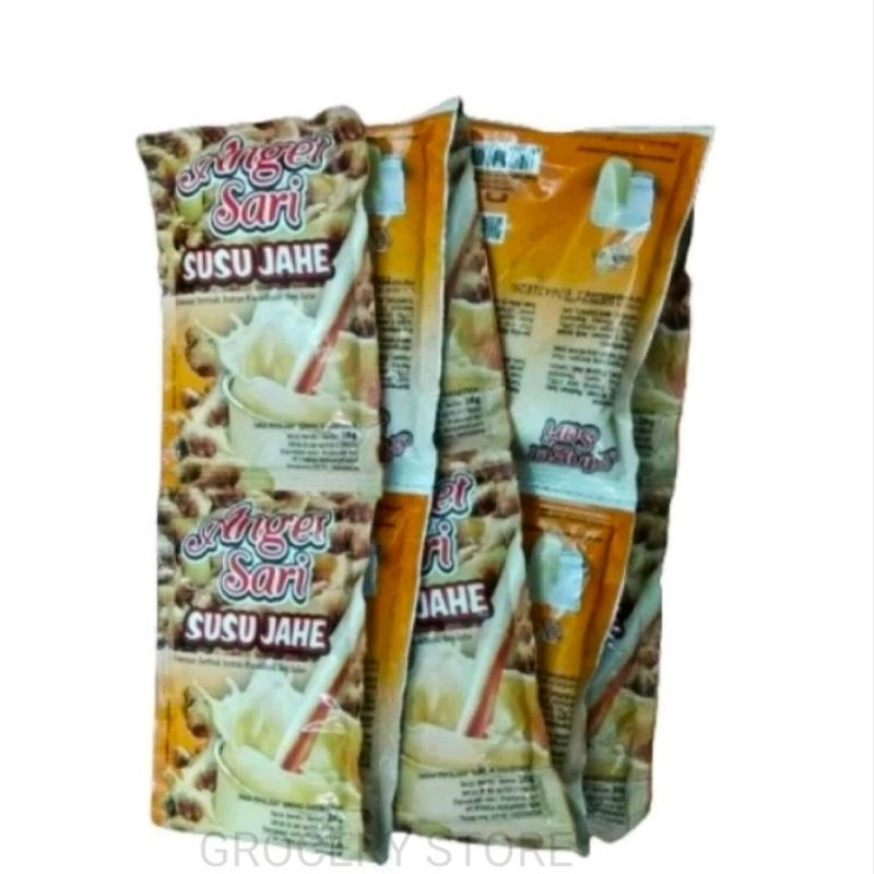 

Anget Sari Susu Jahet 1 Renceng isi (10Sachet) - Anget Sari Susu Jahe 25gr (10Sachet)