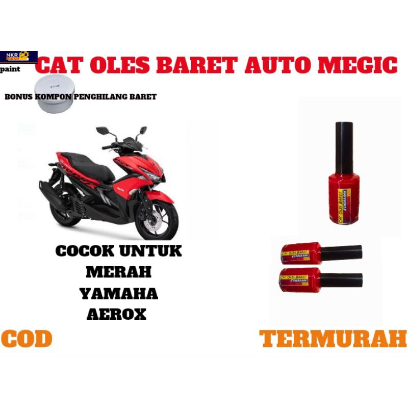 CAT OLES PENGHILANG BARET YAMAHA MERAH AEROX ,AEROX MERAH RED . CAT MERAH AEROX