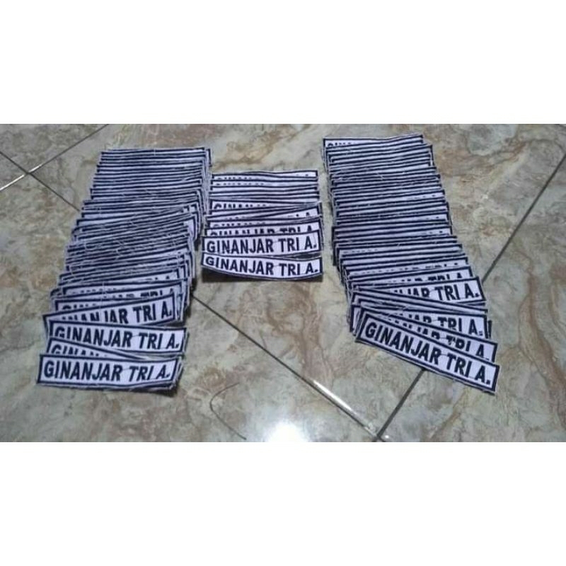 bordir nama dada seragam sekolah