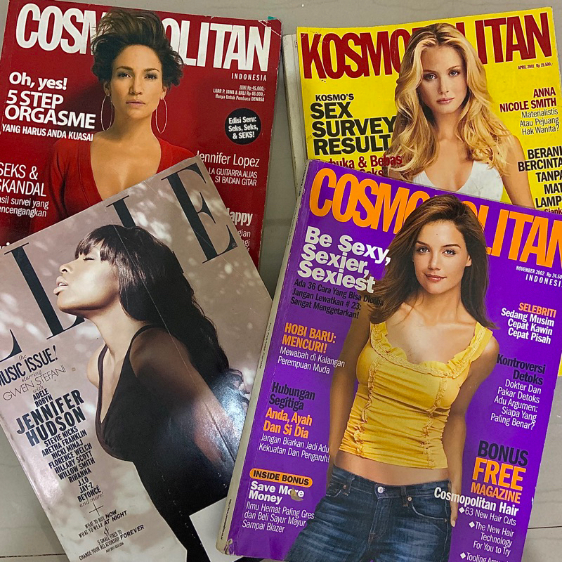 Majalah Fashion, Majalah Cosmopolitan, Majalah FashionTV, Majalah Her World, Dll.