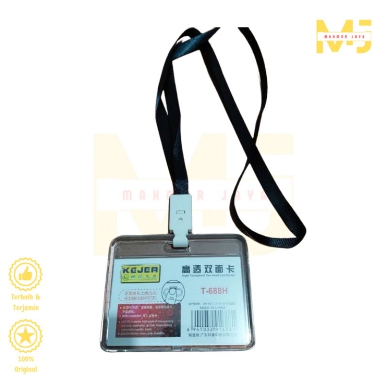 

ID Card Holder Casing ID Card Name Tag Horizontal Tali Acrylic 2 Sisi KEJEA