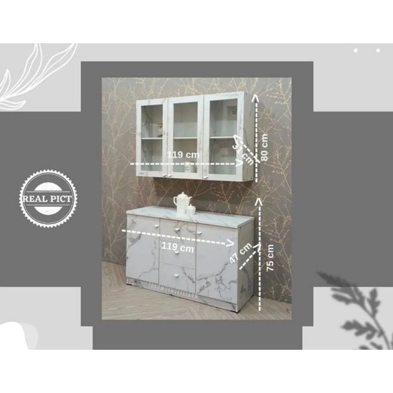 kitcenset lemari dapur 3 pintu atas bawah