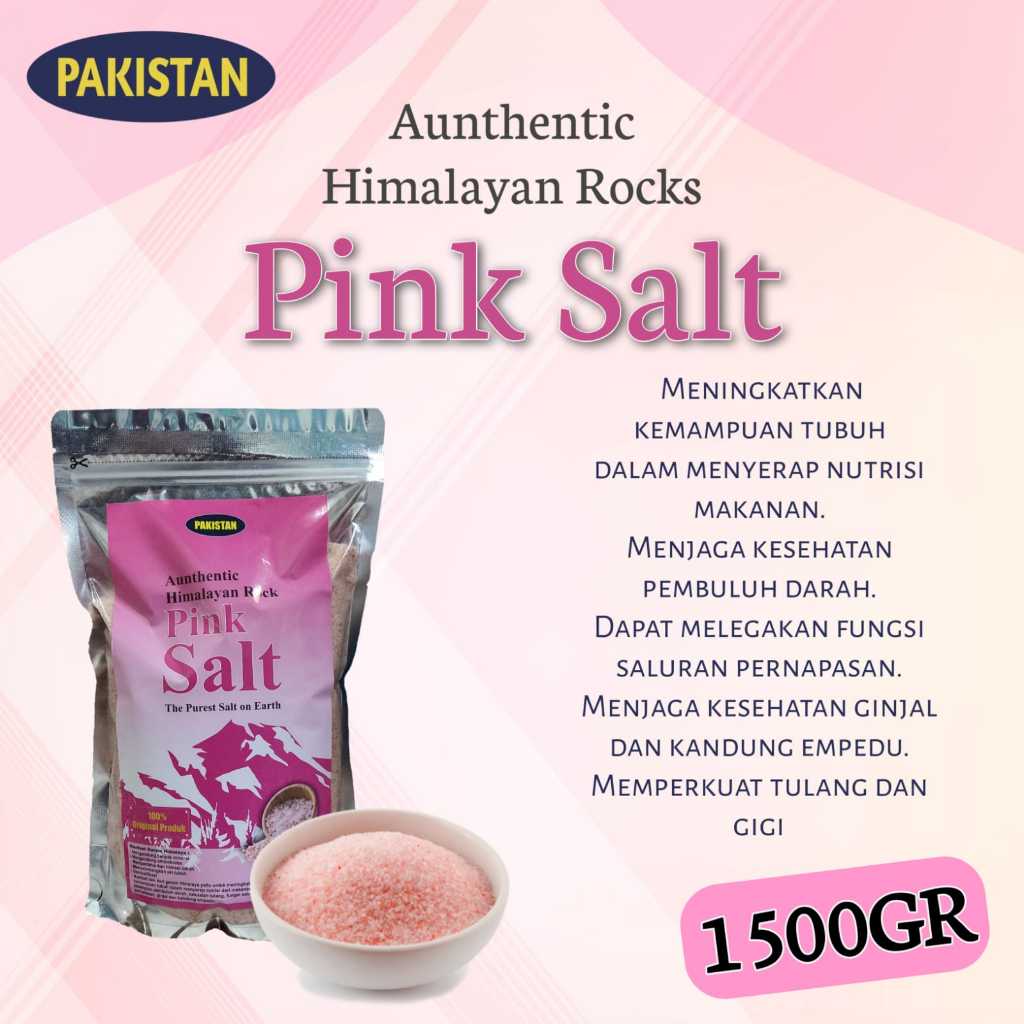 

GARAM HIMALAYA PAKISTAN ORGANIC ASLI ORIGINAL HIMALAYAN PINK SALT KEMASAN 1500GR