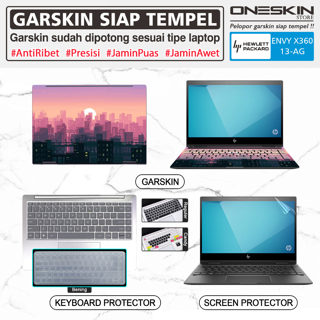 Garskin Sticker Laptop Pelindung Keyboard Screen Protector HP Envy x360 13-ag ag0022au ag0023au Gamb