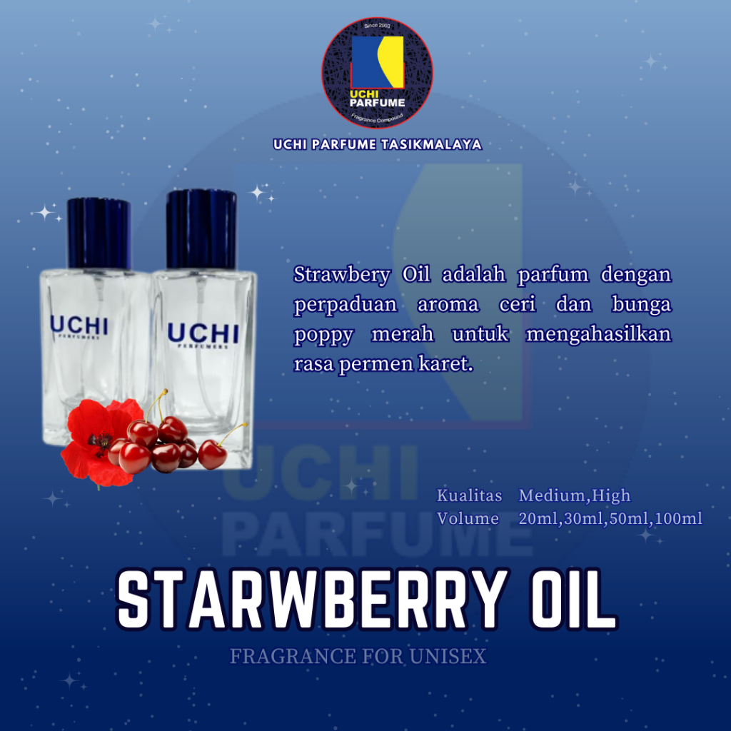 Uchi Parfume Refill Parfum Aroma Permen Parfum STRAWBERY OIL (20ML,30ML,50ML,100ML)