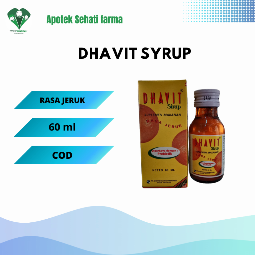 DHAVIT SYRUP 60ml RASA JERUK.VITAMIN UNTUK ANAK