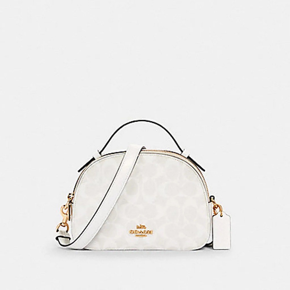 Tas coach serena satchel in signature canvas 100% original coach white