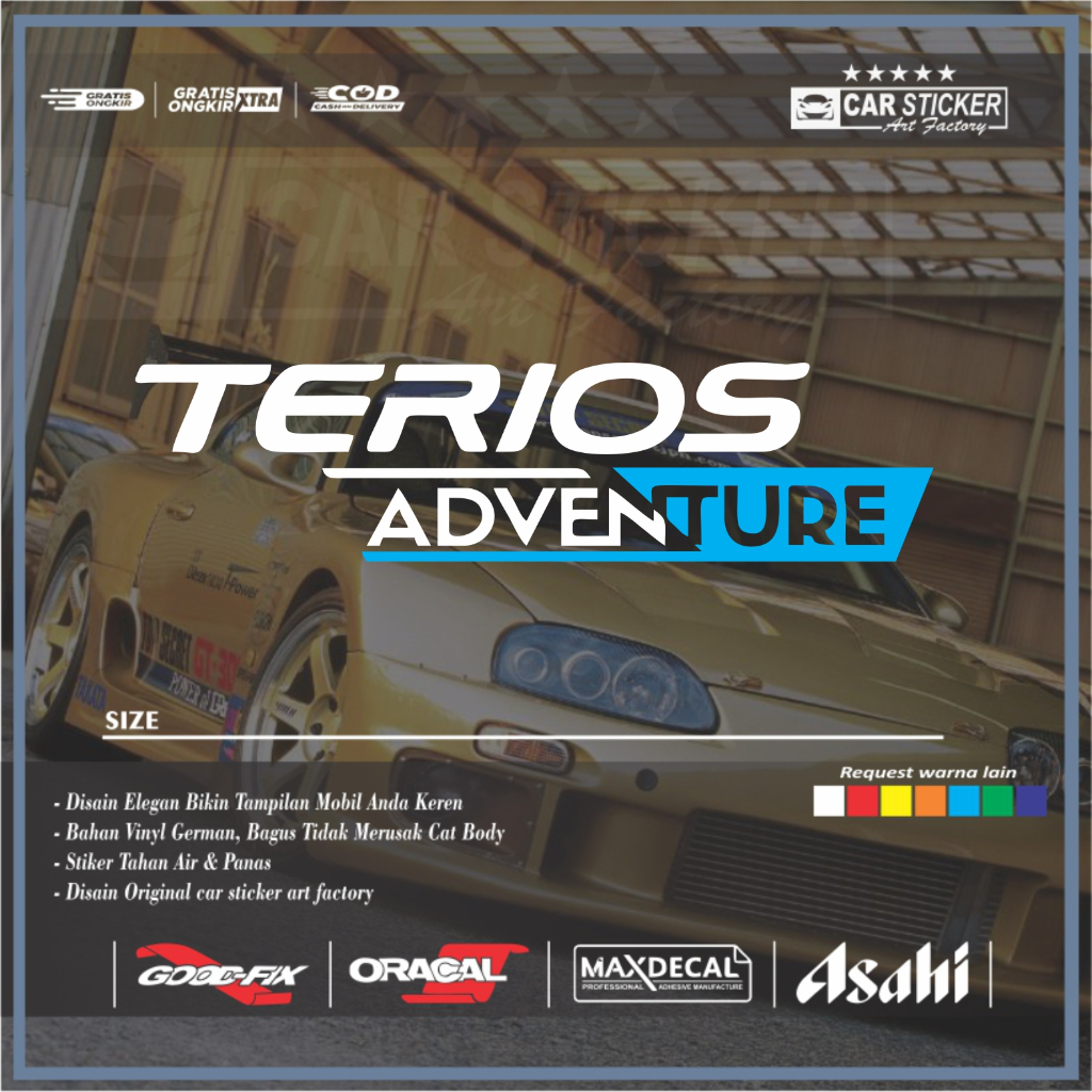 TA21 Stiker cutting sticker mobil terios adventure sticker adventure