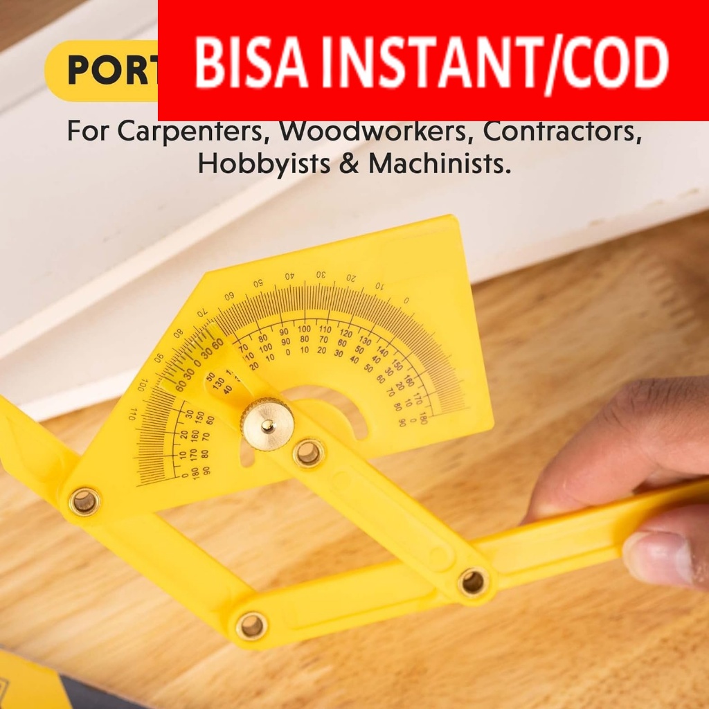 

(BISA INSTANT/COD) Alat Ukur Penggaris Kayu Busur Derajat dan Pencari Sudut Angle Finder Woodworking Pertukangan Kayu Praktis Murah