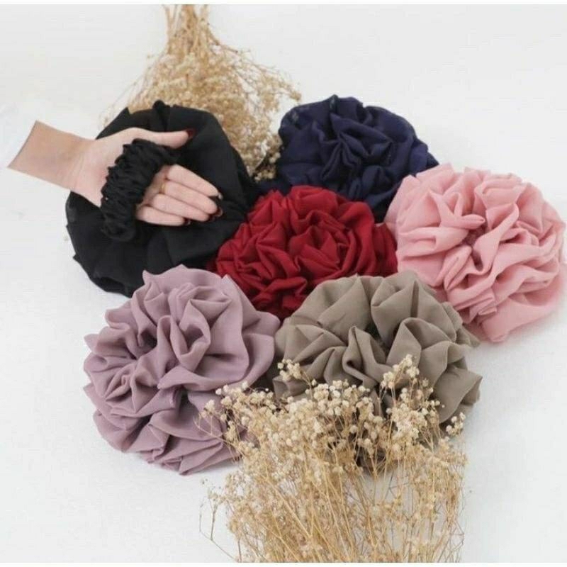Scrunchie Mawar / CEPOL Karet HIJAB BROKOLI / CEPOL BROKOLI / IKAT MAWAR / CEPOL MAWAR