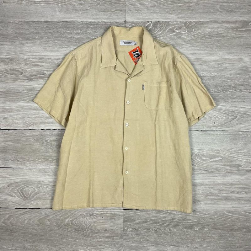 saintpain open collar linen shirt APSH439