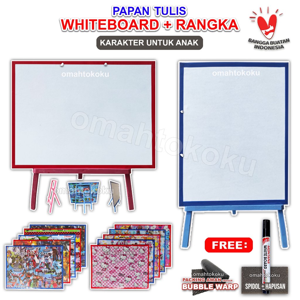 

Papan Tulis Anak Dengan Penyangga Kaki White Board Free Spidol dan Penghapus
