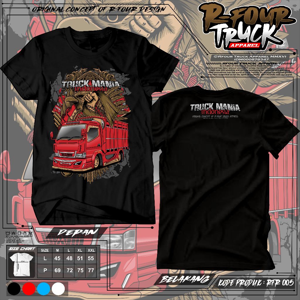 KAOS TRUK RFR005 KAOS TRUK OLENG KAOS TRUK ORIGINAL KAOS KATA KATA KAOS RFOUR TRUCK APPAREL