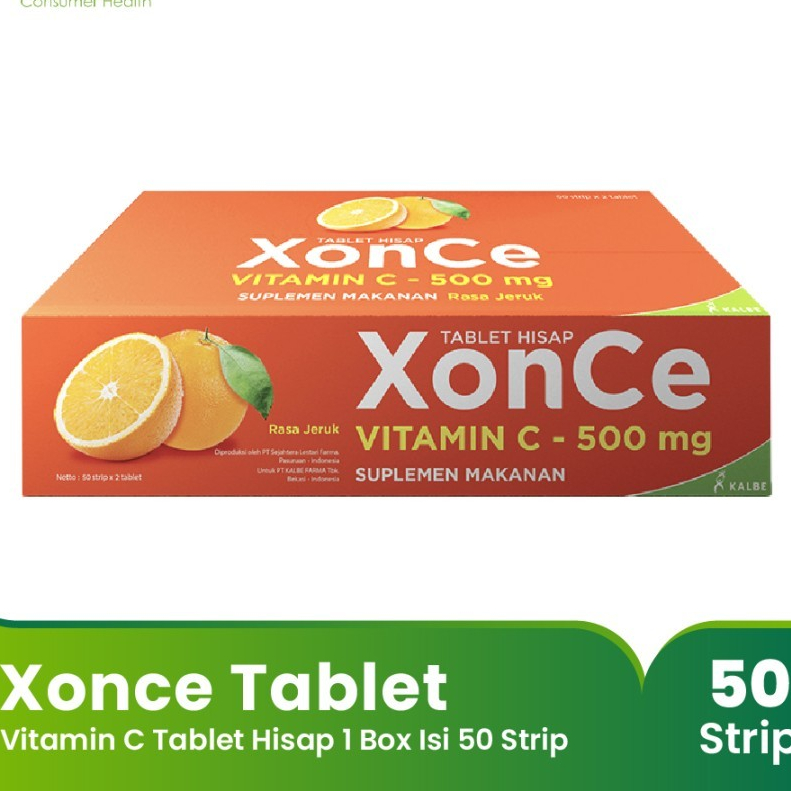 Xonce Vitamin C 500mg - 1 Box isi 50 strip (100 Tablet)